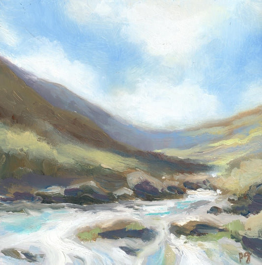Irish landscape original | Glen river, Mournes | Polly Gribben