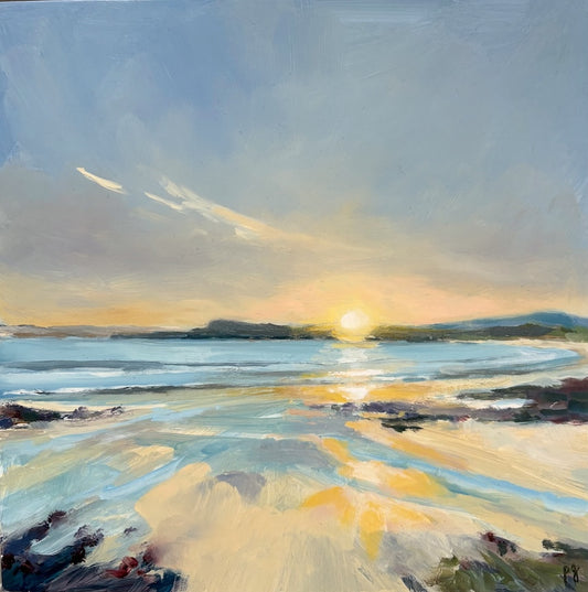 Painting of Marblehill beach sunrise | Donegal | Polly Gribben