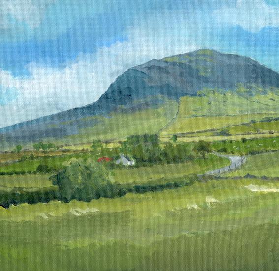 Slemish painting | Slemish mountain | Broughshane | The Braid | Ballymena tourism | Polly Gribben | landscape paintings ireland