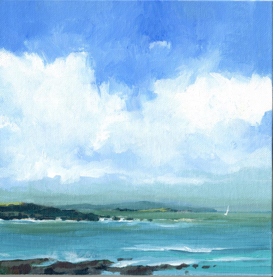 Irish seascape fine art card | The Skerries from Portballintrae | Polly Gribben