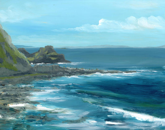 Irish landscape painting | Northern Ireland seascape painting |Giants causeway | Irish landscape print | Polly Gribben | Irish artist | Irish art | Irish art prints