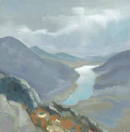 Slieve doan | Mournes | Mournes painting | Irish landscape fine art card | Polly Gribben