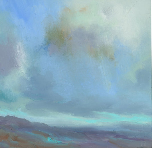 Irish landscape fine art card | The colour of blue, Mournes | Mournes painting | Polly Gribben
