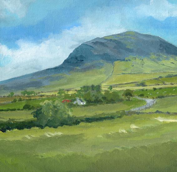 Slemish painting | Slemish mountain | Broughshane | The Braid | Ballymena tourism | Polly Gribben