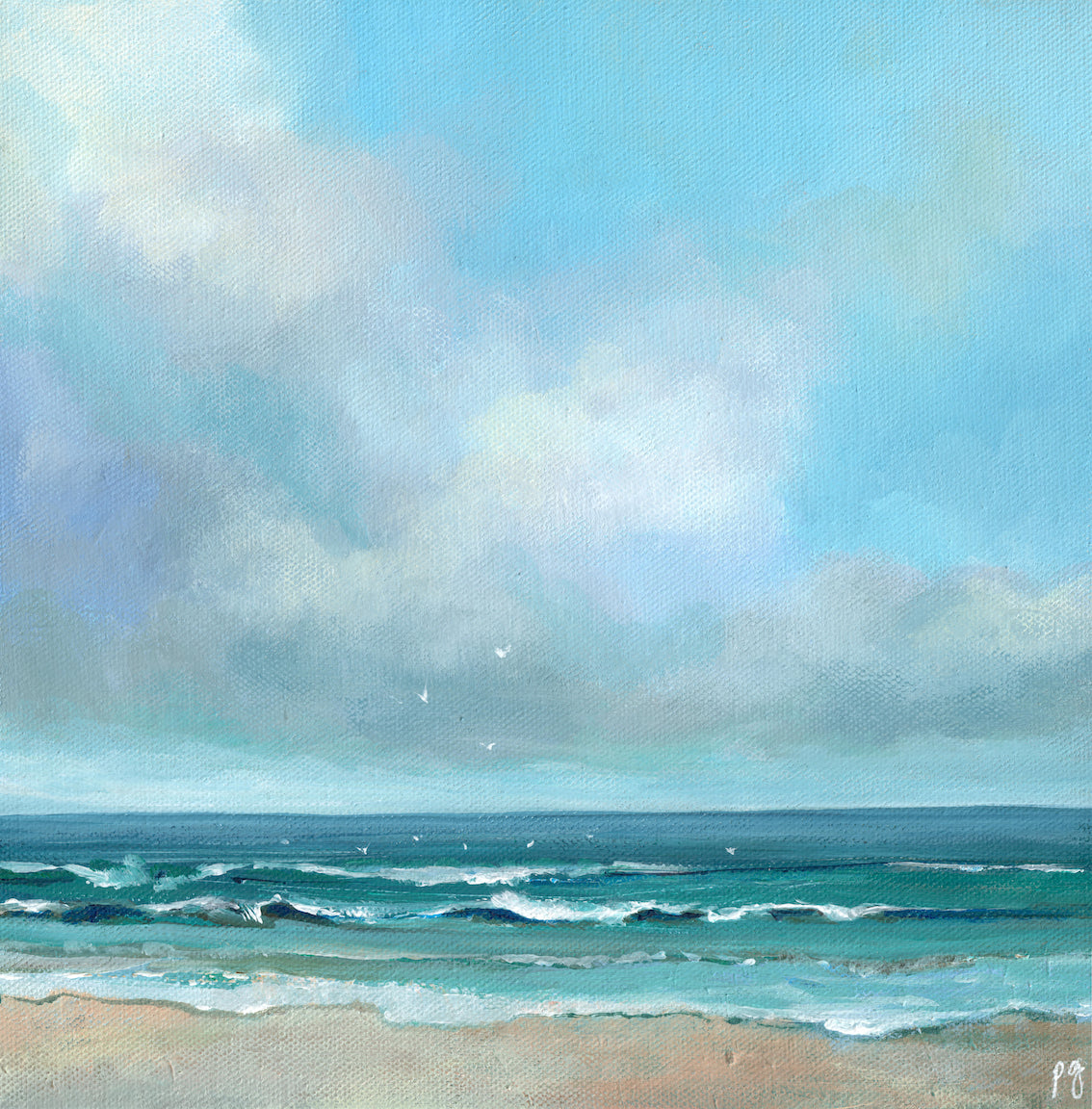 Irish seascape painting | The call of the sea | Polly Gribben 10x10in