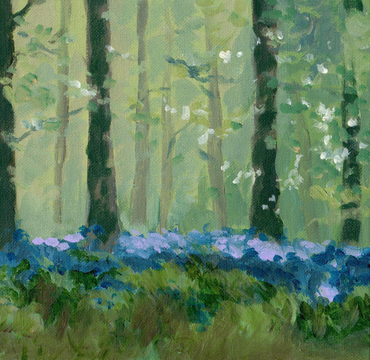 Irish landscape painting | Irish landscape print | Irish landscape card | Among the bluebells | Portglenone | Polly Gribben