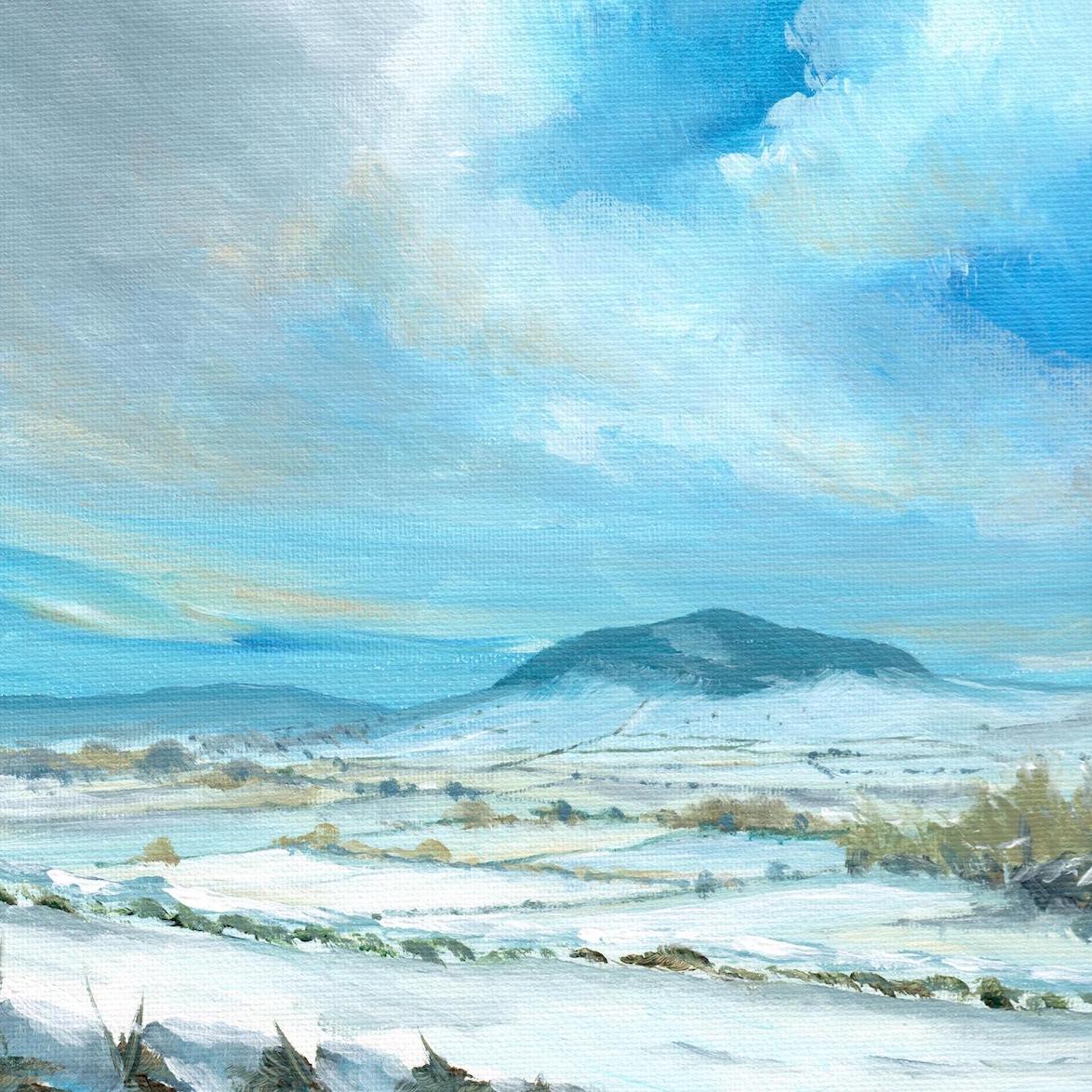 irish landscape painting | Slemish in the snow | Winter in the Braid | Polly Gribben