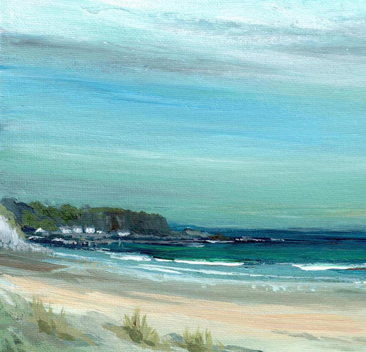 Irish landscape print | Polly Gribben art | Irish landscape painting | Portbradden harbour | North coast NI | Portbradden seascape